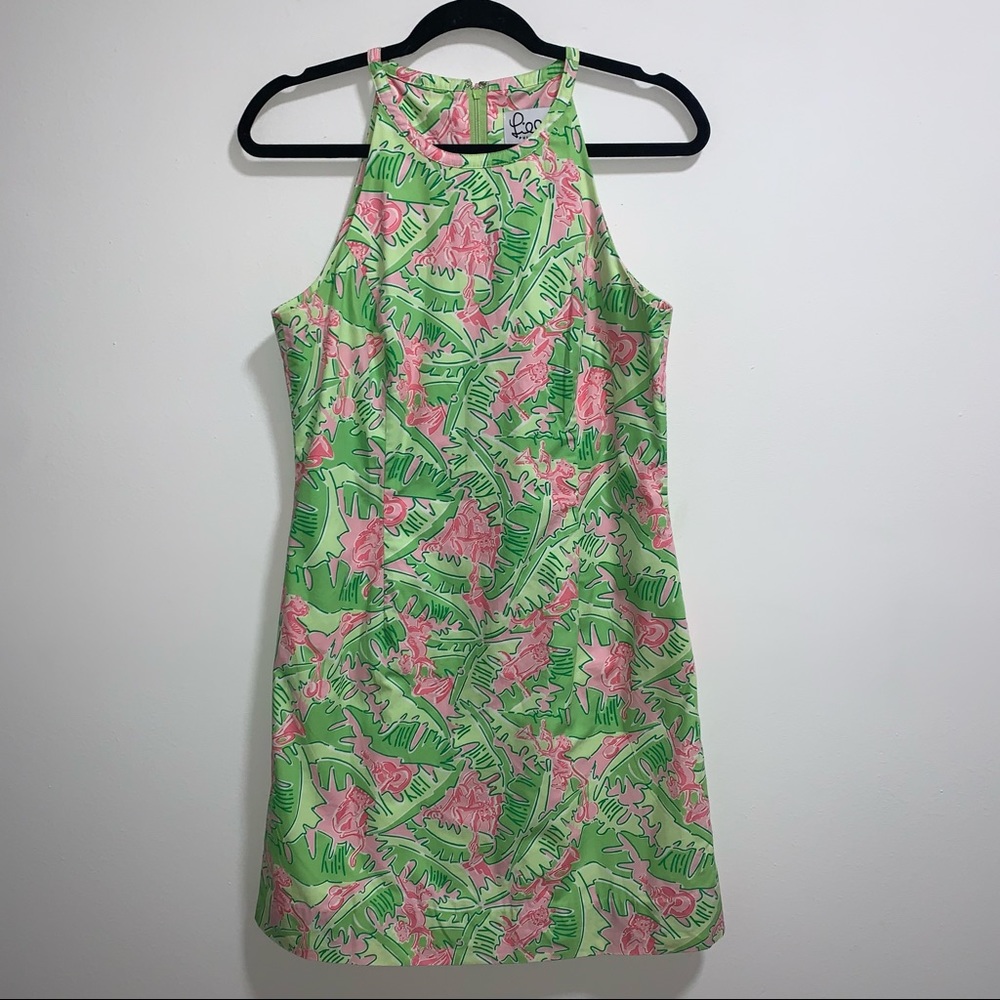 Lilly Pulitzer Green and Pink Sleeveless Shift Dress